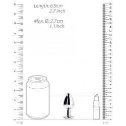 Ouch! Bijou anal Round Gem S 6 x 2.6cm Argenté-Transparent